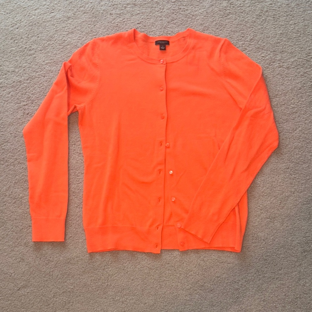 Ann Taylor Factory Orange Cardigan Sweater